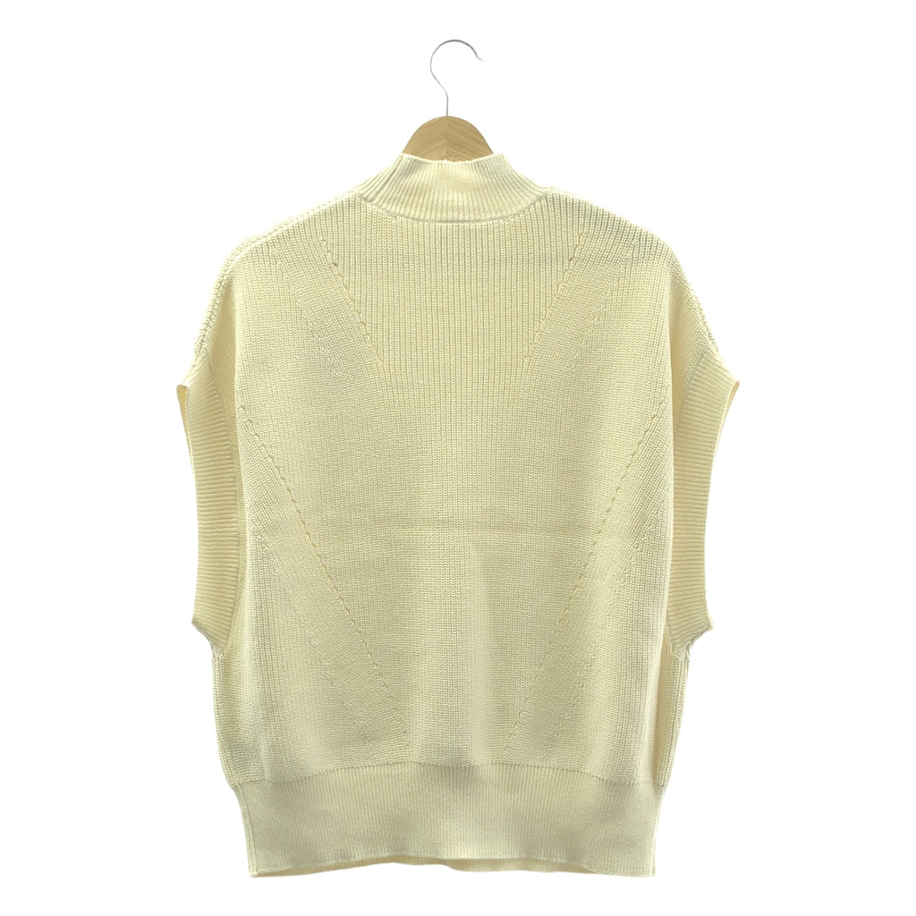 【新品】  yuni IS LIKE A FLOWER TO ME / ユニ | 強撚 コットンニット ハイネックベスト | F | アイボリー | レディース