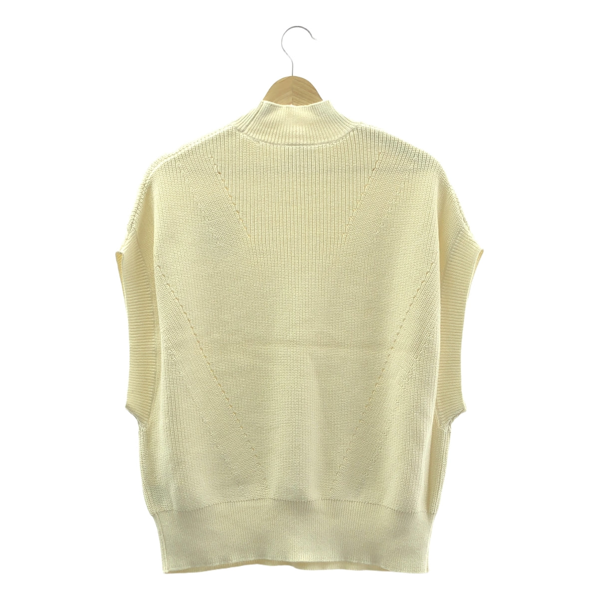 【新品】  yuni IS LIKE A FLOWER TO ME / ユニ | 強撚 コットンニット ハイネックベスト | F | アイボリー | レディース
