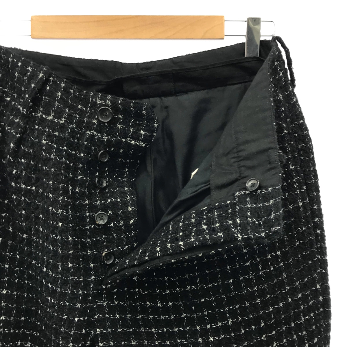 [Good Condition] Nahyat | Tweed Tuck Pants / Fully Lined | Size 3 | Black | Men's