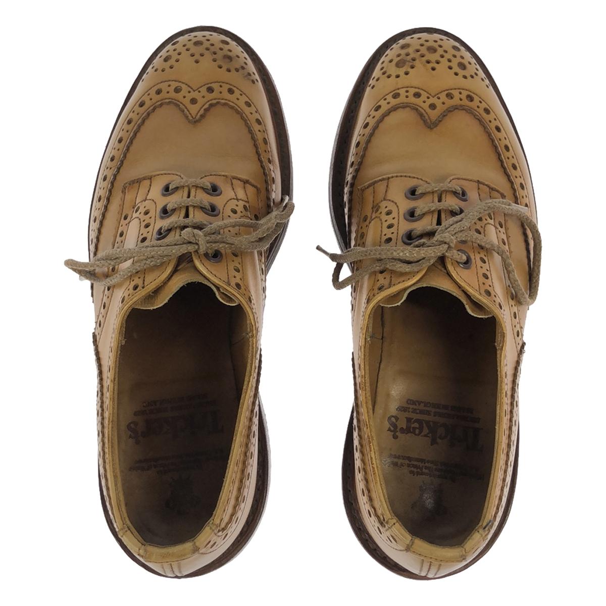 Tricker's / Trickers | M5633 BOURTON 버튼 윙 팁 가죽 컨트리 신발 | 8 | 브라운 | 남성