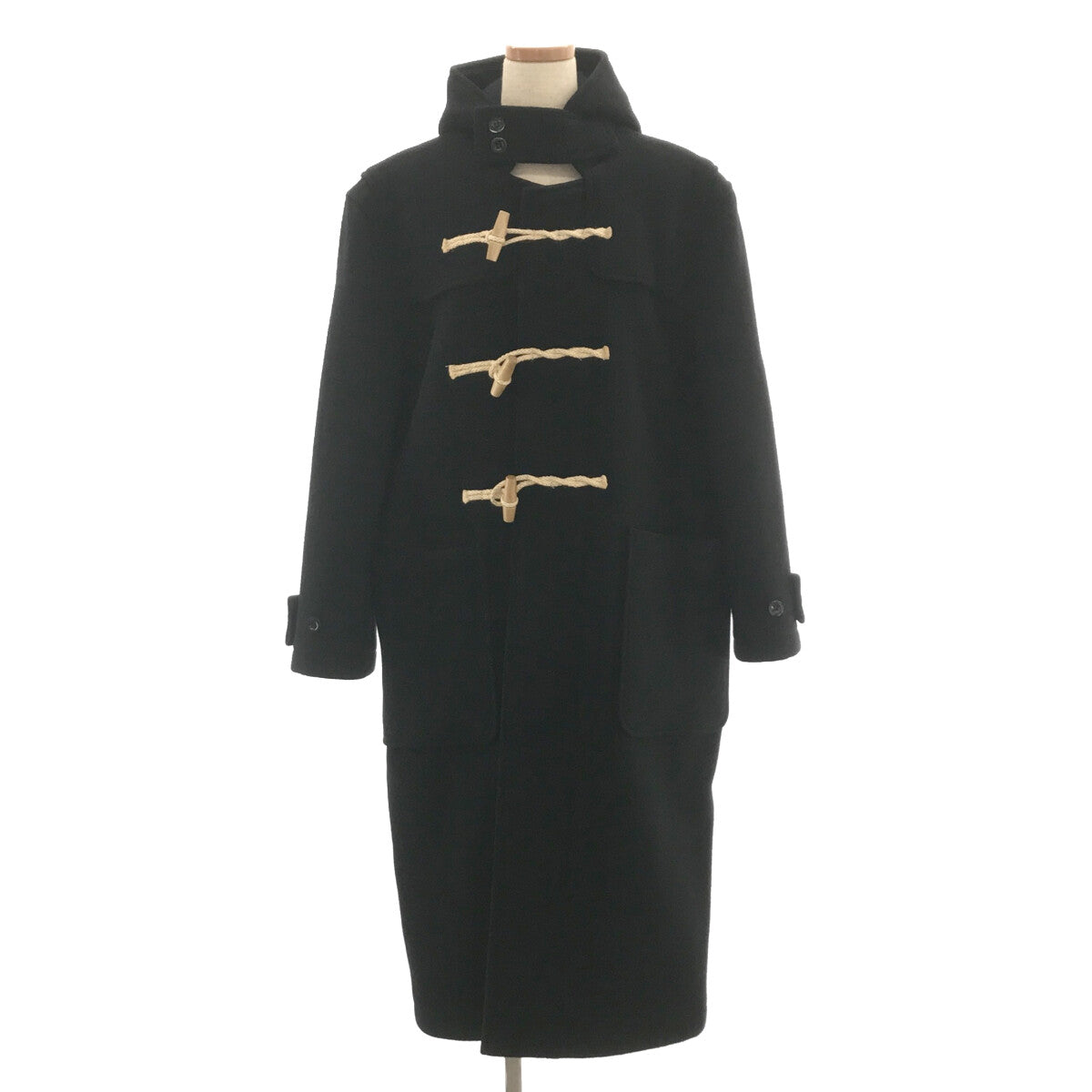 LENO | Wool Cashmere Long Duffle Coat | 1 | Black | Women's