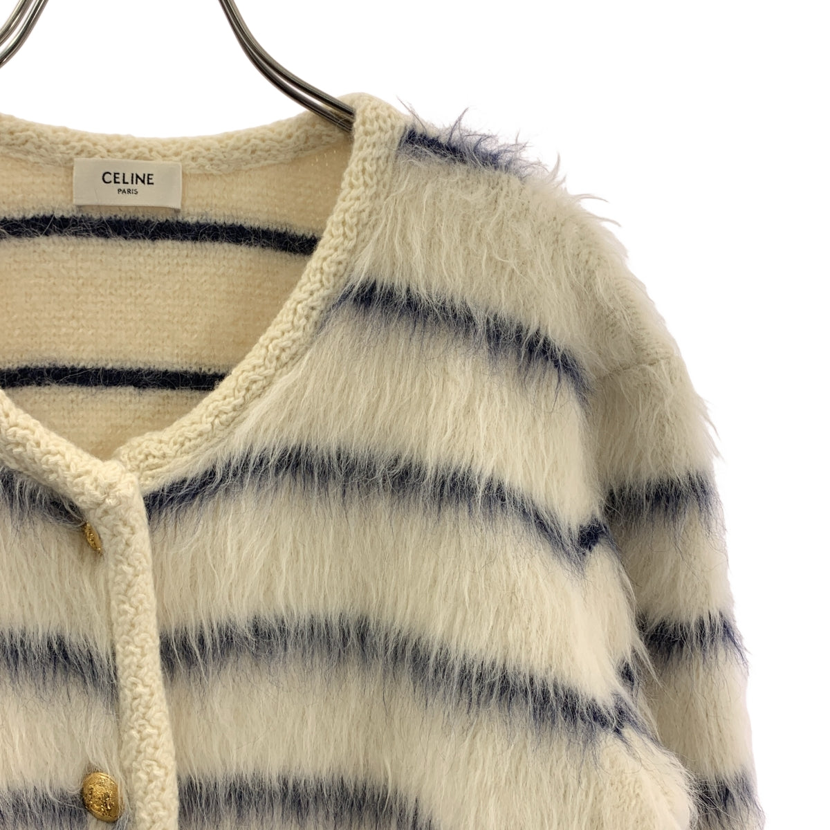 CELINE / セリーヌ | アルパカ ウール 金ボタン シャスールジャケット / 2AE47906T | M | レディース