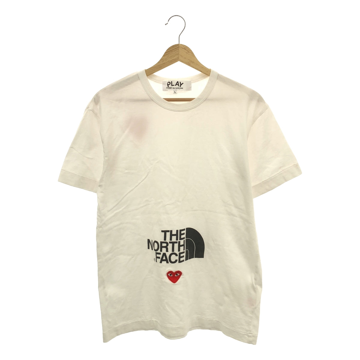 PLAY COMME des GARCONS / プレイコムデギャルソン | 2020AW | × THE NORTH FACE ザノースフェイスコラボ ハートロゴ プリントTシャツ ユニセックス | L | ホワイト | メンズ