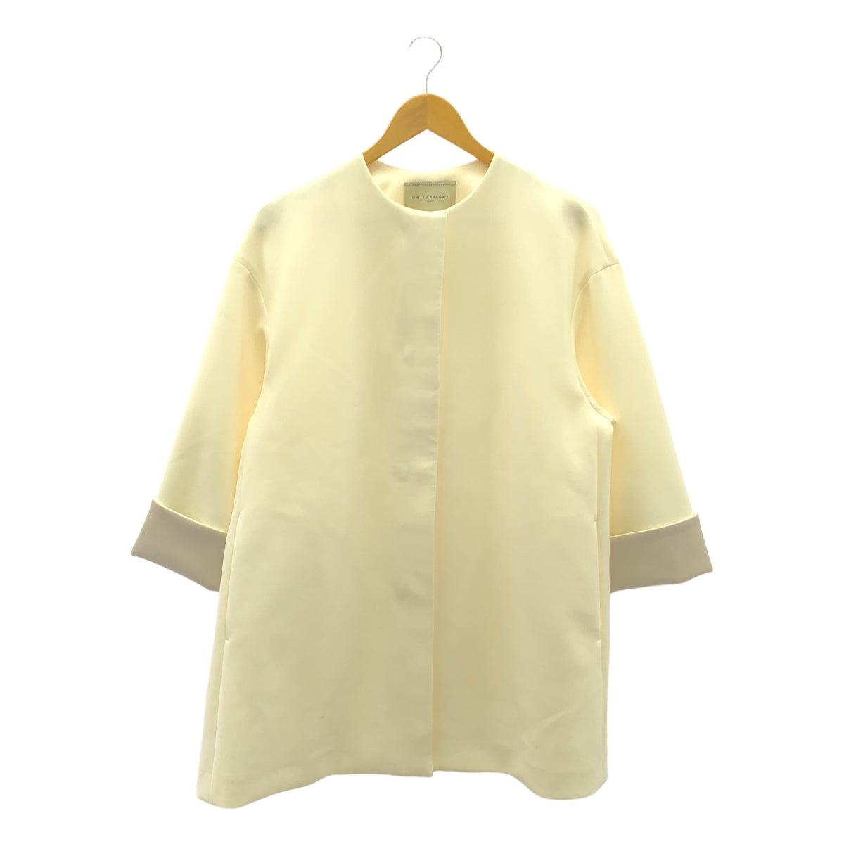 【신품】 UNITED ARROWS / 유나이티드 아로즈 | SPONGY A 라인 미들 코트 | 38 | 오프 화이트 | 여성