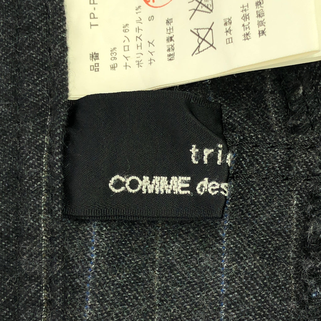 tricot COMME des GARCONS / 트리코콤 데 갤슨 | 2005AW | 울 스트라이프 반바지 | S | 회색 | 여성