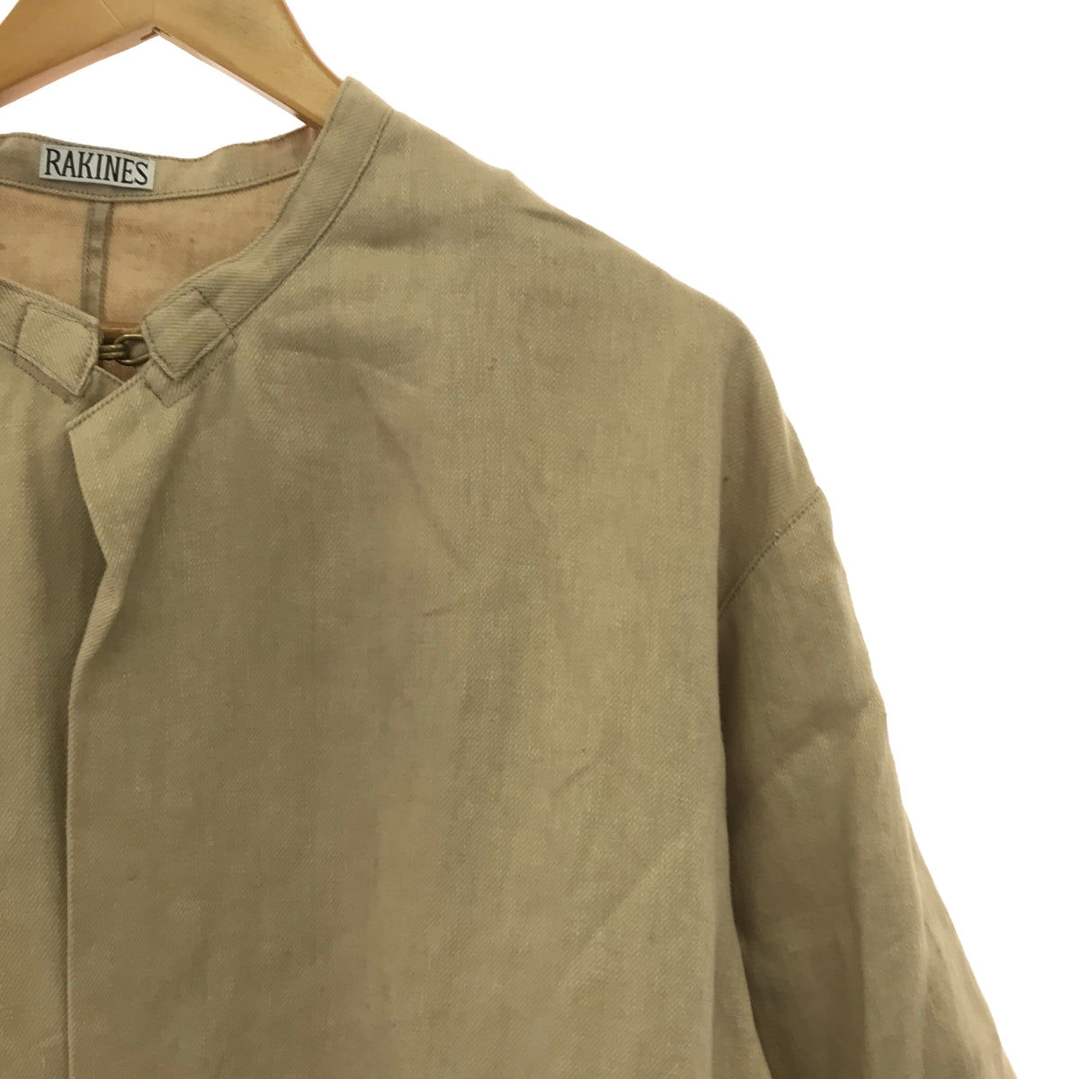 [New] RAKINES | Collarless coat | Size 3 | Beige | Women's