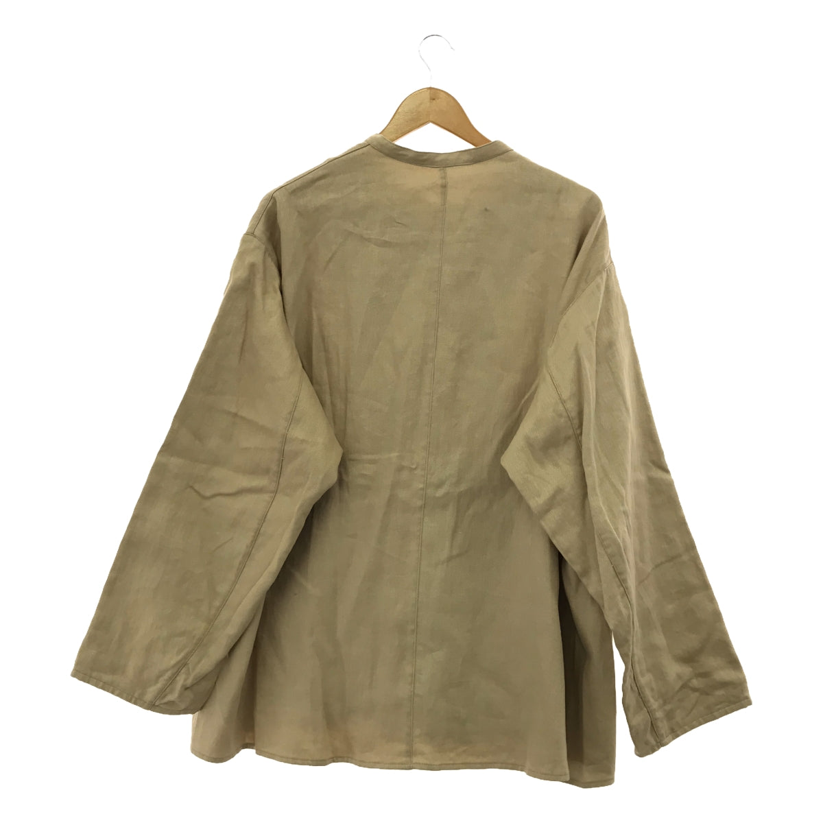 [New] RAKINES | Collarless coat | Size 3 | Beige | Women's