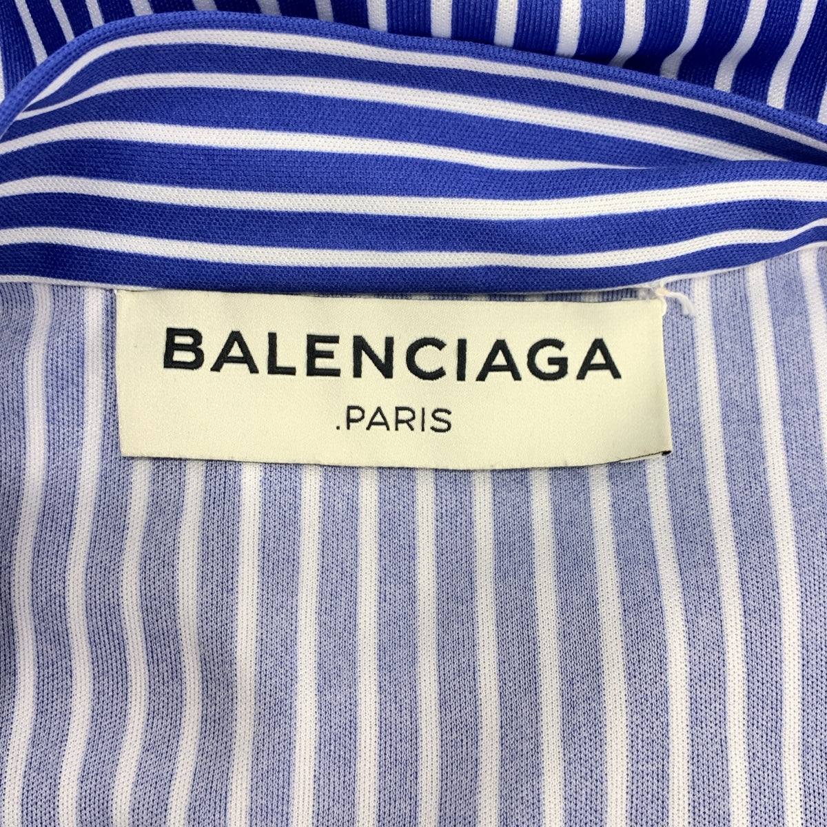 BALENCIAGA / バレンシアガ | ストライプ タイ ギャザー ブラウス シャツ | 34 | レディース