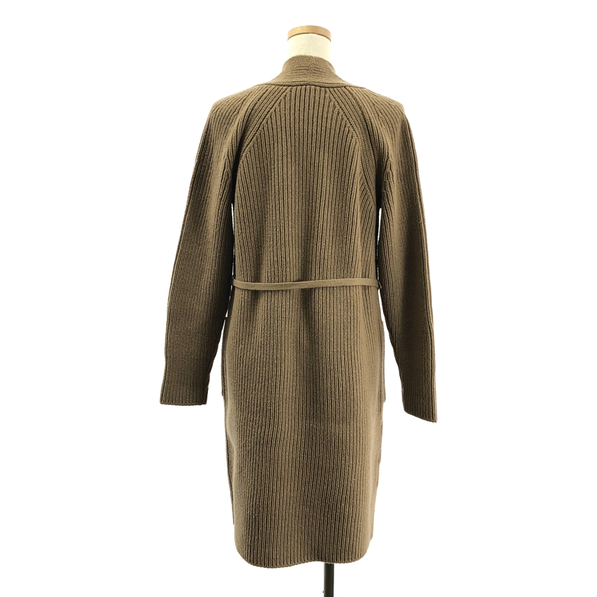 理論 | 羊毛羊絨腰帶抽繩長針織開襟衫 | S碼 | 棕色 | 女款