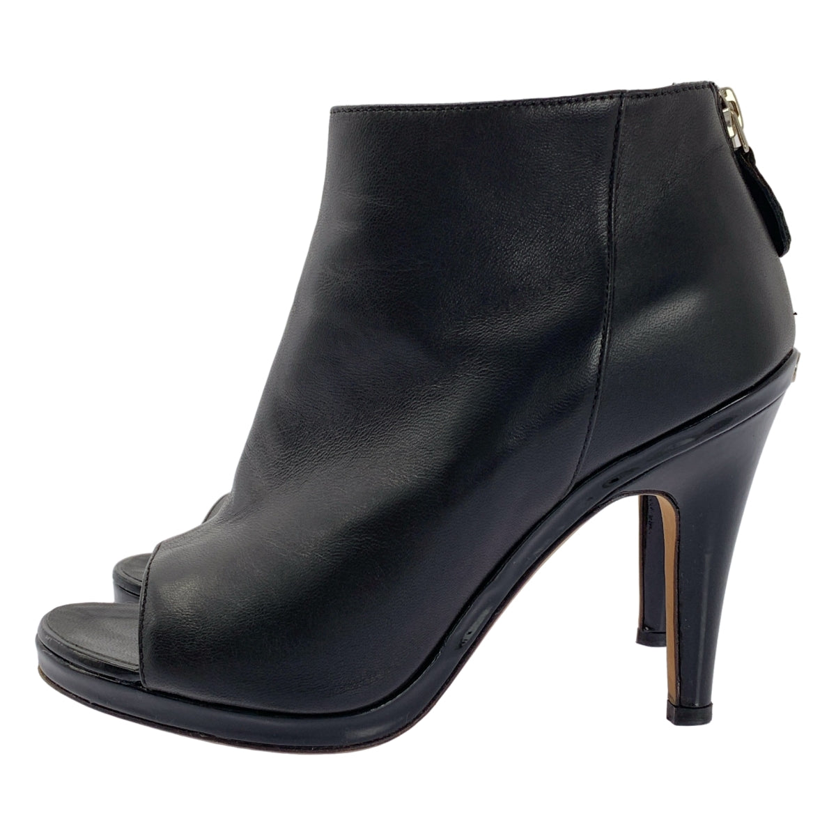 CHANEL / シャネル | ココマーク オープントゥ レザー ショートブーツ | 36 | レディース