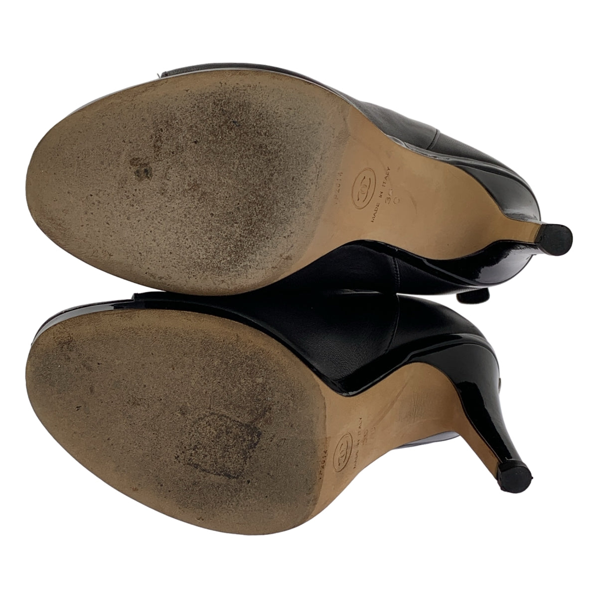 CHANEL / シャネル | ココマーク オープントゥ レザー ショートブーツ | 36 | レディース