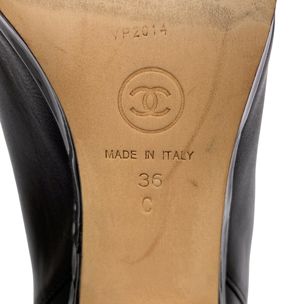 CHANEL / シャネル | ココマーク オープントゥ レザー ショートブーツ | 36 | レディース