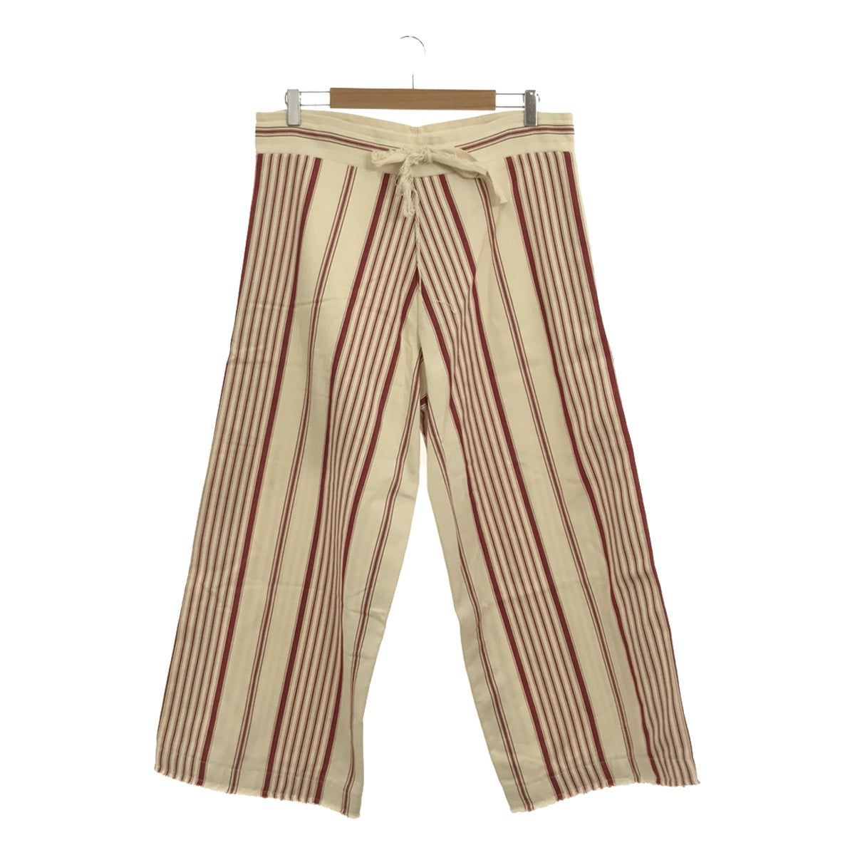 [Good Condition] OLUBIYI THOMAS | 2023SS | wideleg kickback trousers striped wide pants | 2 | Red / Off-white | Men's