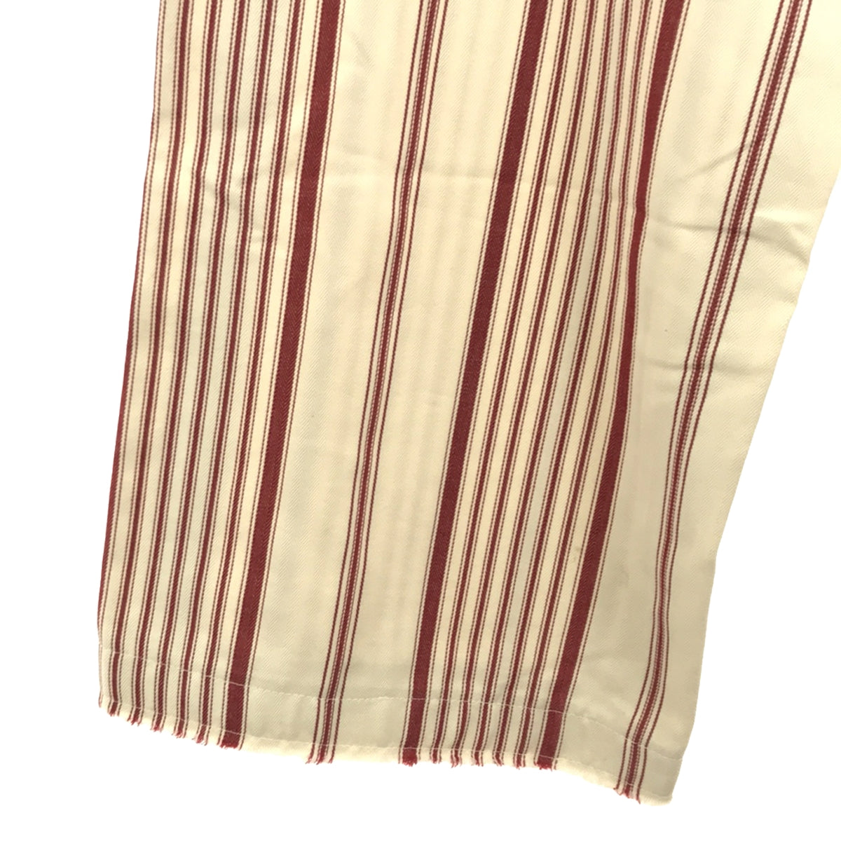 [Good Condition] OLUBIYI THOMAS | 2023SS | wideleg kickback trousers striped wide pants | 2 | Red / Off-white | Men's