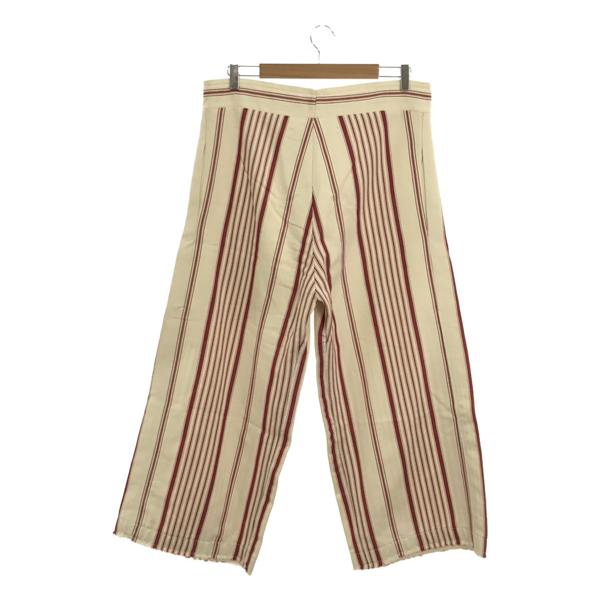 [Good Condition] OLUBIYI THOMAS | 2023SS | wideleg kickback trousers striped wide pants | 2 | Red / Off-white | Men's