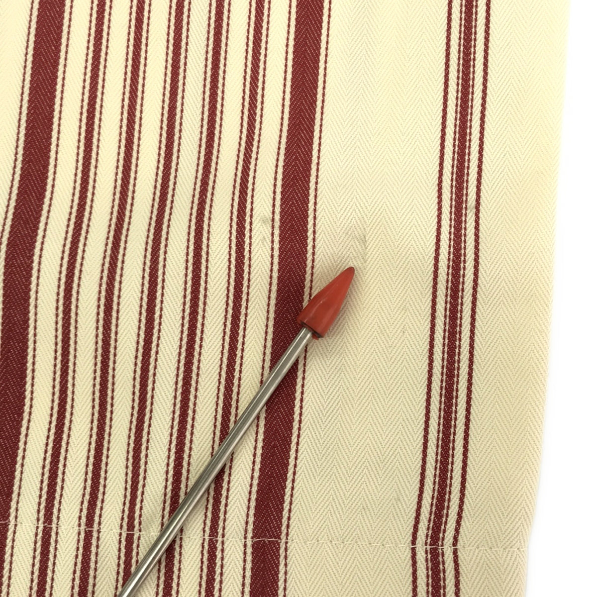 [Good Condition] OLUBIYI THOMAS | 2023SS | wideleg kickback trousers striped wide pants | 2 | Red / Off-white | Men's