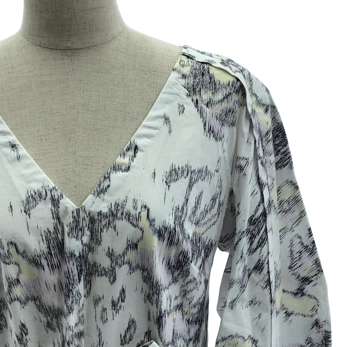 【신품】 3.1 Phillip Lim / 쓰리원 필립 림 | 코튼 무늬 벨트 부착 플레어 원피스 | 4 | 화이트 시스템 | 여성