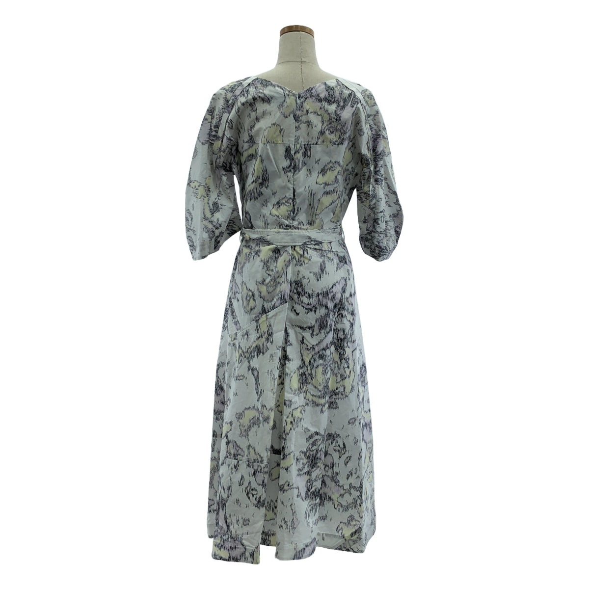 【신품】 3.1 Phillip Lim / 쓰리원 필립 림 | 코튼 무늬 벨트 부착 플레어 원피스 | 4 | 화이트 시스템 | 여성