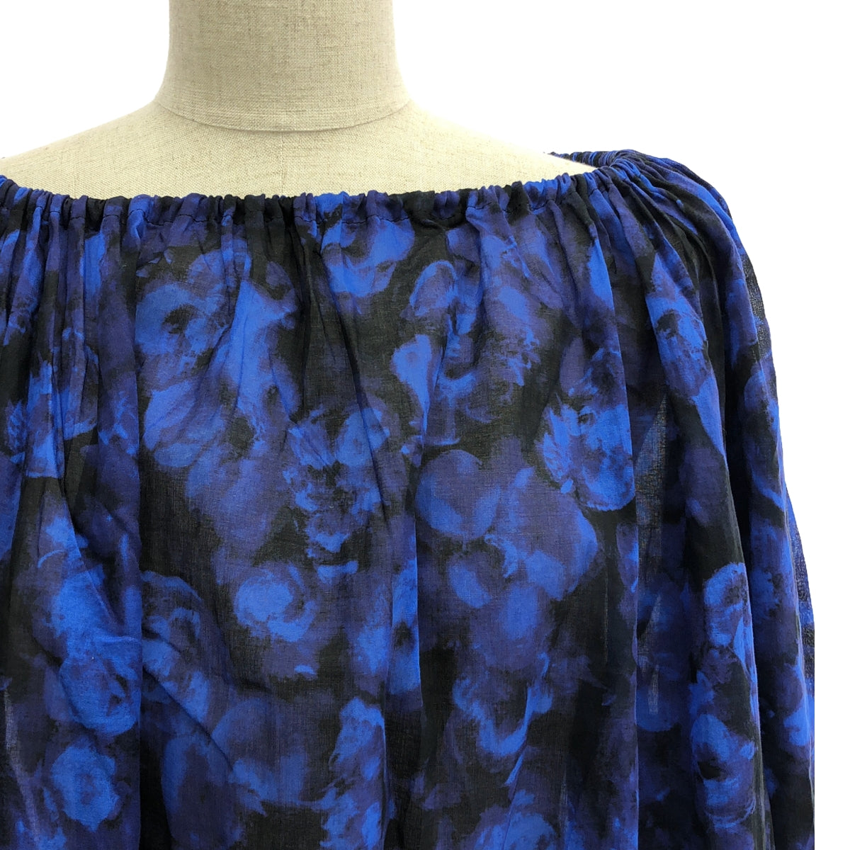 DRIES VAN NOTEN / ドリスヴァンノッテン | 2023SS | CURALA 6141 花柄 ギャザー プルオーバーブラウス | XS | ブルー/レッド/ブラック | レディース