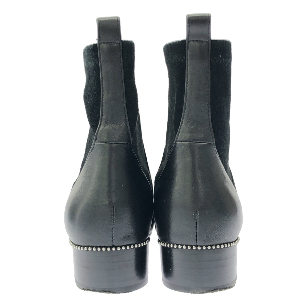 Odette e odile | Leather heel stud short boots | 25 | Black | Women's