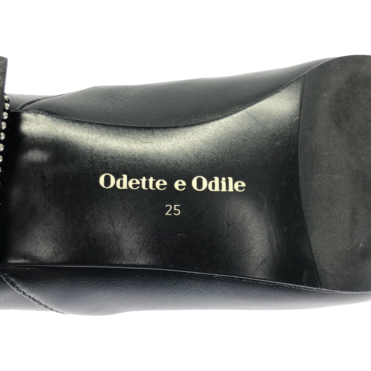 Odette e odile | Leather heel stud short boots | 25 | Black | Women's