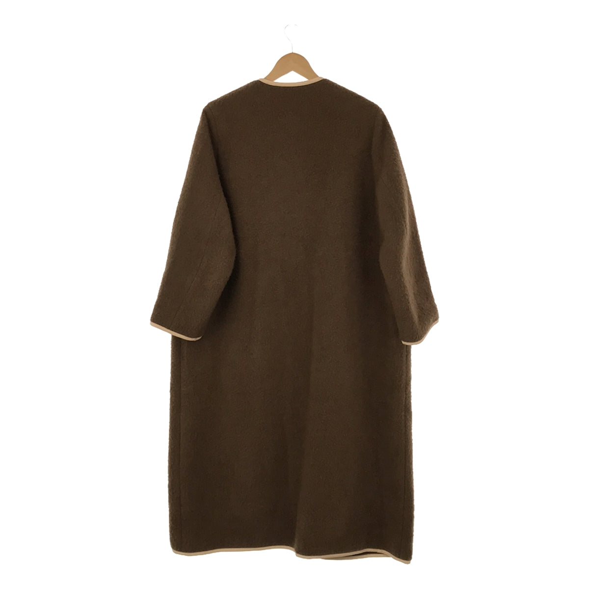 [Good Condition] ATON / Aton | PURE NAPPING / Collarless Coat | 2 | Brown | Women's