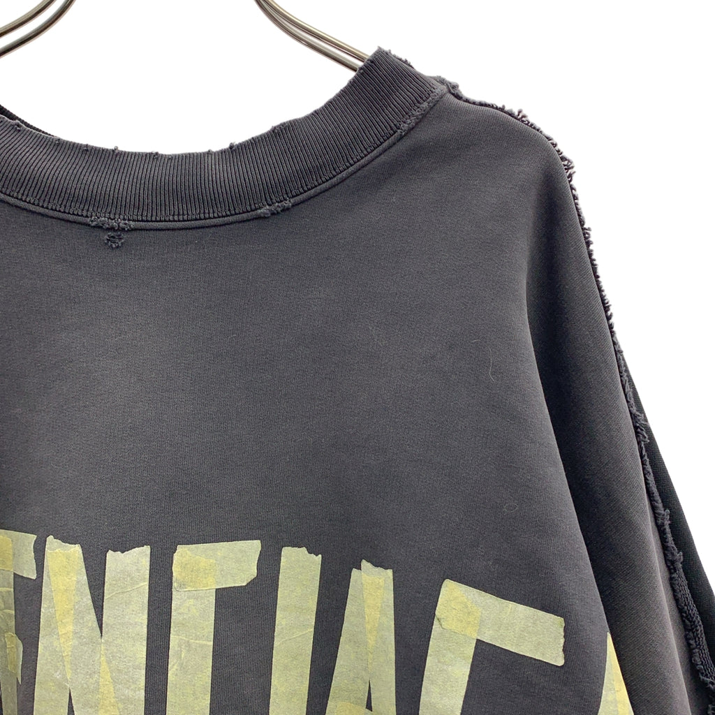 BALENCIAGA / バレンシアガ | 2024SS | Double Front Crew ダブルフロント ダメージ加工 クルーネックスウェットトレーナー | S | ブラック | メンズ