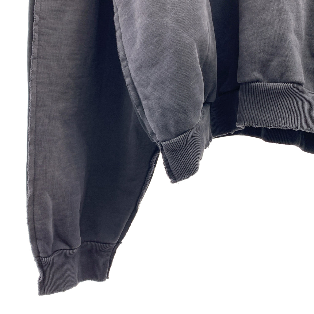 BALENCIAGA / バレンシアガ | 2024SS | Double Front Crew ダブルフロント ダメージ加工 クルーネックスウェットトレーナー | S | ブラック | メンズ