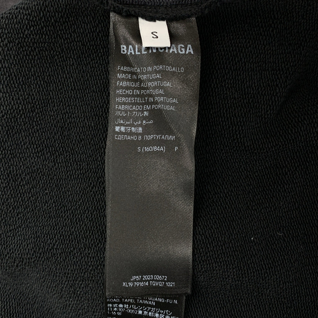 BALENCIAGA / バレンシアガ | 2024SS | Double Front Crew ダブルフロント ダメージ加工 クルーネックスウェットトレーナー | S | ブラック | メンズ