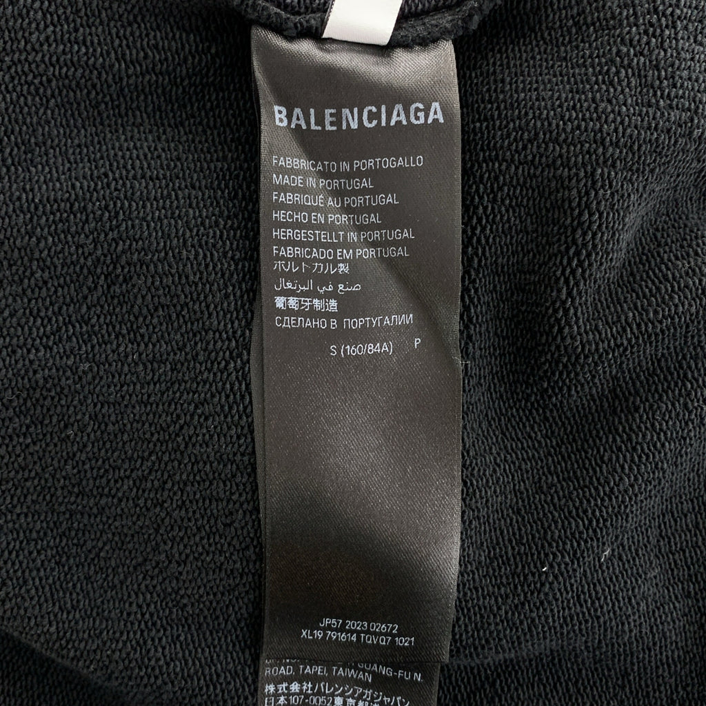BALENCIAGA / バレンシアガ | 2024SS | Double Front Crew ダブルフロント ダメージ加工 クルーネックスウェットトレーナー | S | ブラック | メンズ