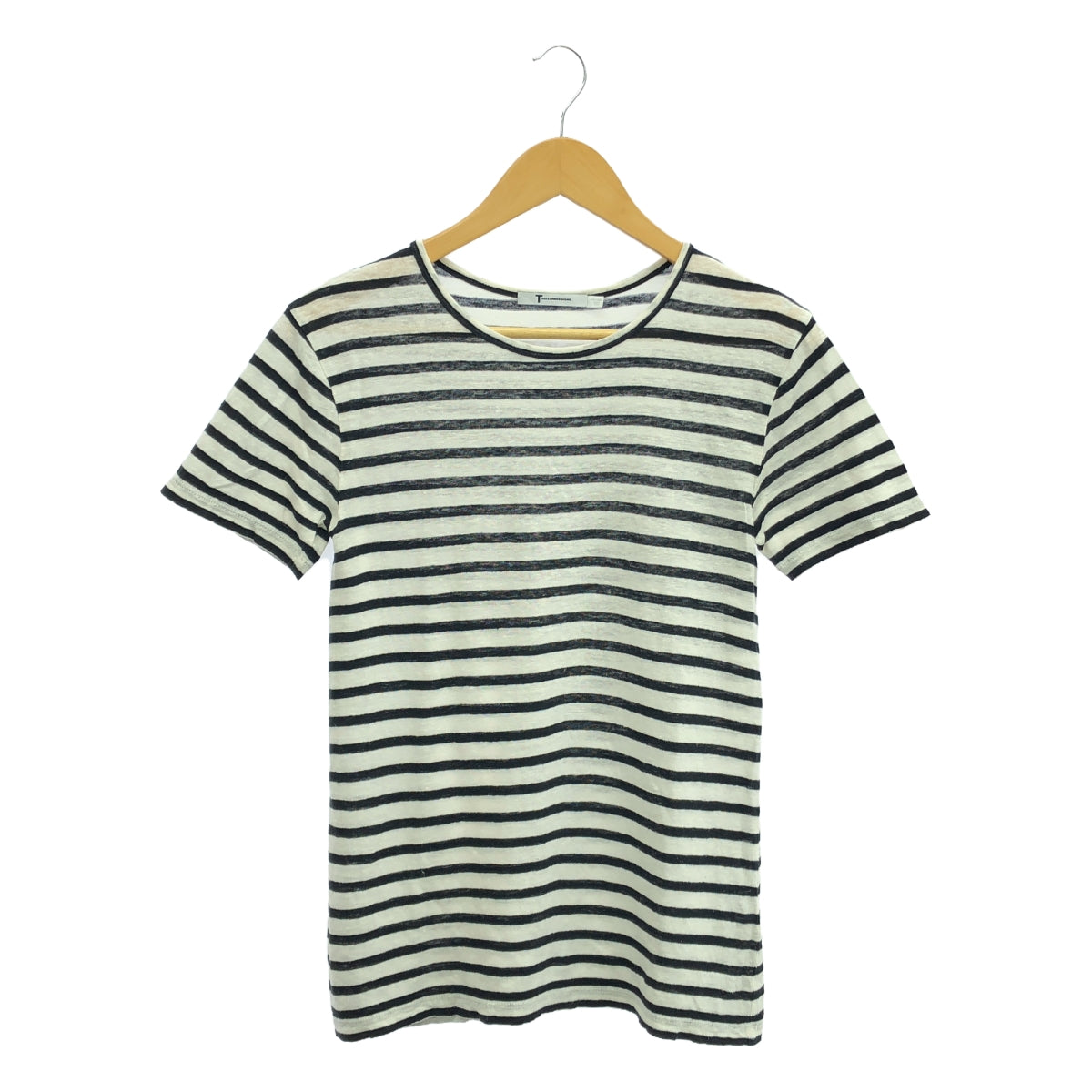 T by Alexander Wang | Linen striped top | XS | White x Black | Women's