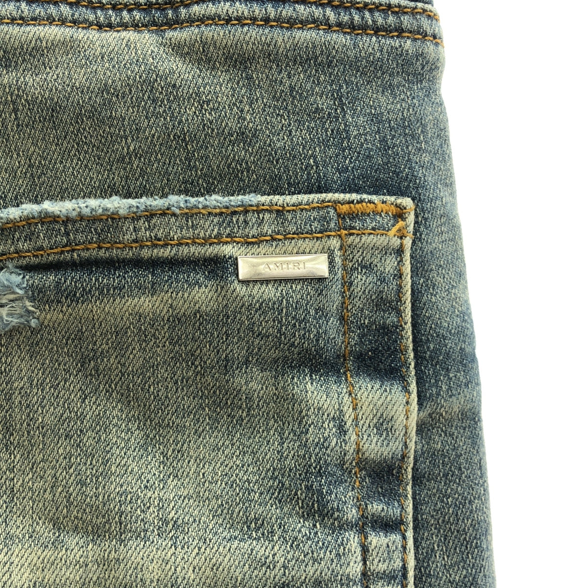 【美品】  AMIRI / アミリ | 2024SS | BANDANA JACQUARD MX1 JEAN ダメージ加工 バンダナ ジャガード デニムパンツ | 31 | インディゴ | メンズ
