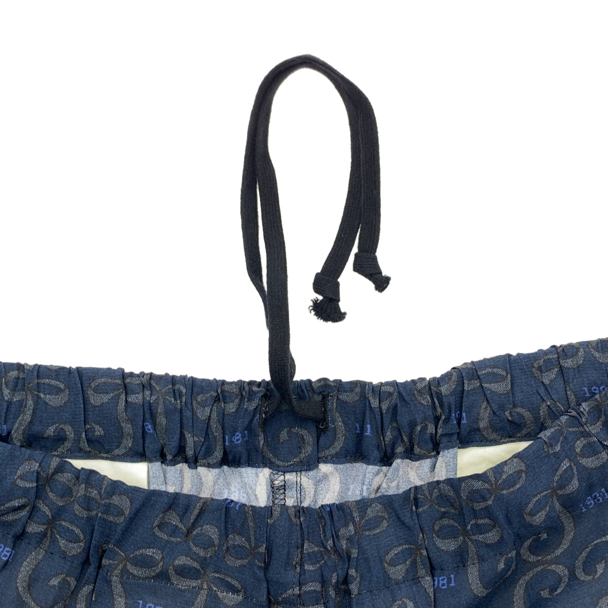 tricot COMME des GARCONS / 트리코콤 데 갤슨 | 2020SS | 레이온 총 무늬 드로스트링 웨스트 고무 이지 팬츠 |