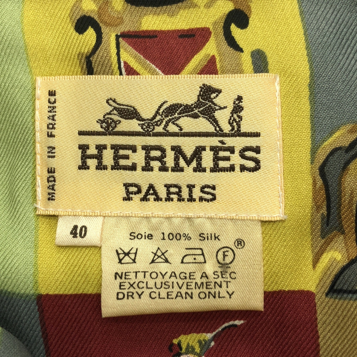 HERMES / 헤르메스 | 실크 H 버튼 동물 모티브 총 무늬 더블 커프스 셔츠 | 40 |