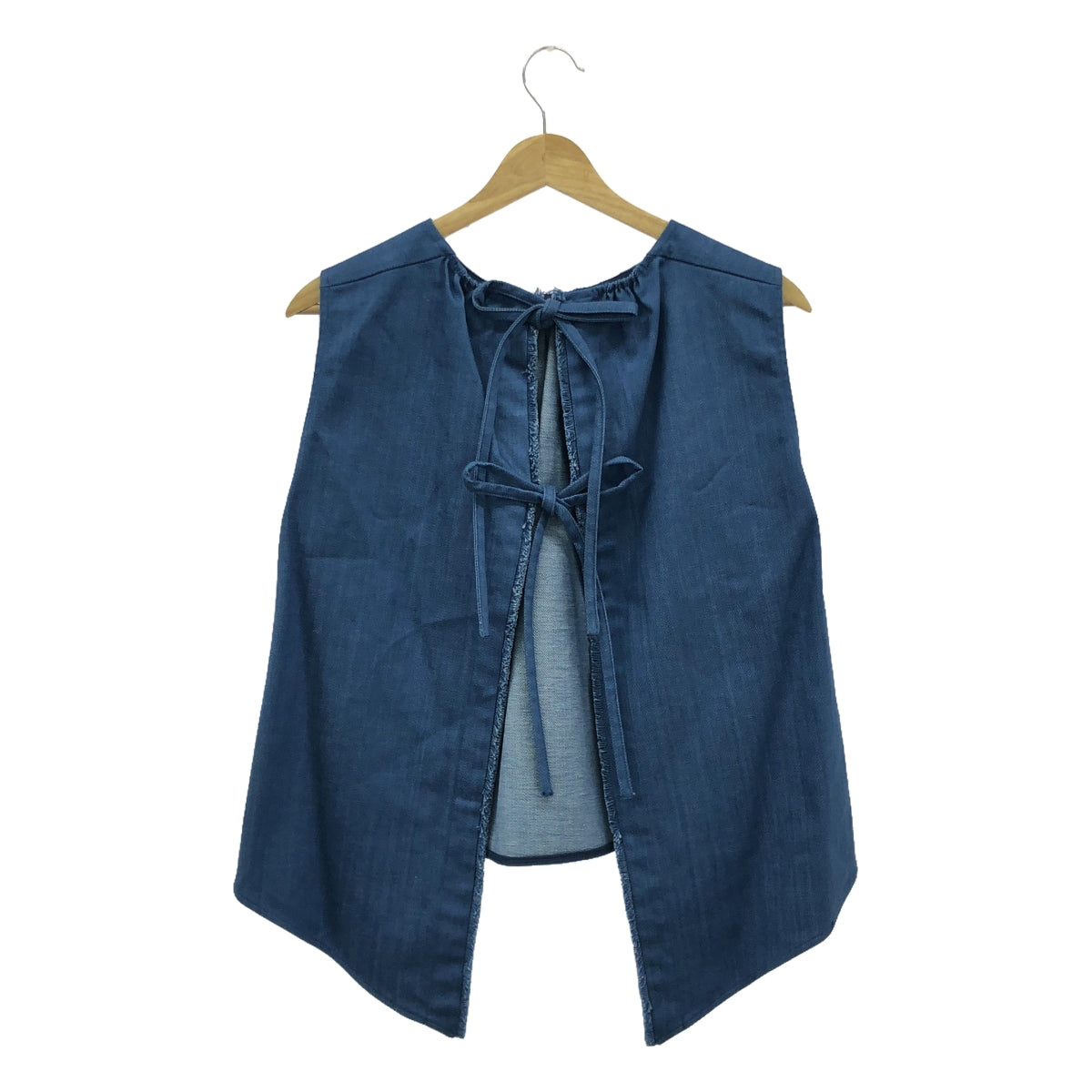 Rosy Monster | ribbon denim vest | F | Women's