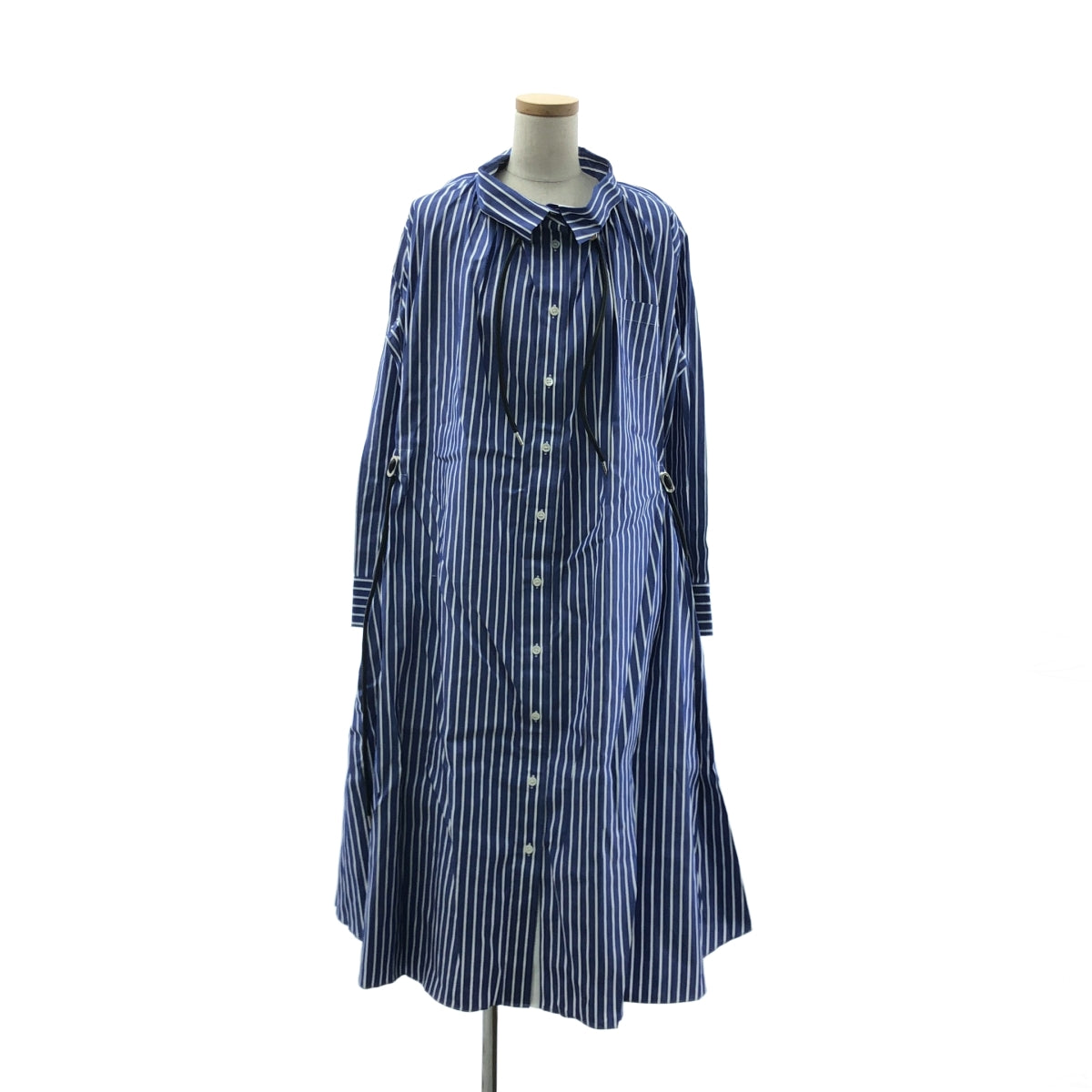 sacai | 條紋褶皺襯衫裙 | 尺寸 1 | 女款