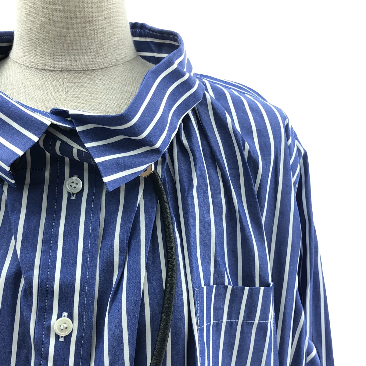 sacai | 條紋褶皺襯衫裙 | 尺寸 1 | 女款