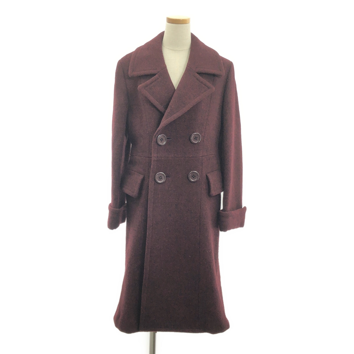 JUNYA WATANABE COMME des GARCONS / ジュンヤワタナベ | 1995AW | ウール ダブル コート | F | ボルドー | レディース
