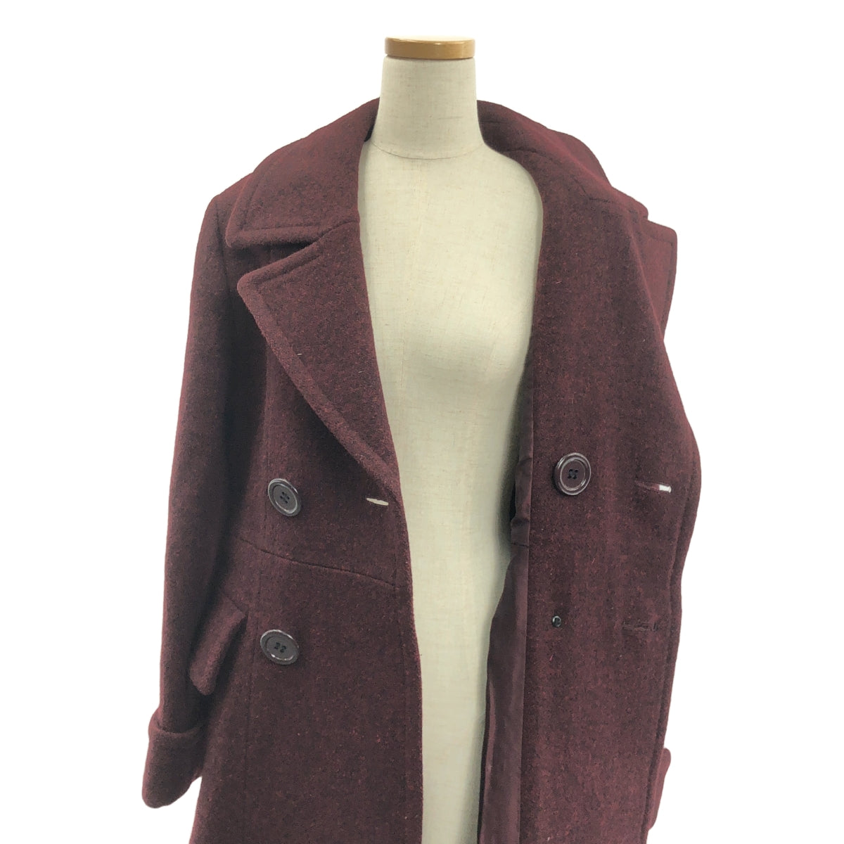 JUNYA WATANABE COMME des GARCONS / ジュンヤワタナベ | 1995AW | ウール ダブル コート | F | ボルドー | レディース