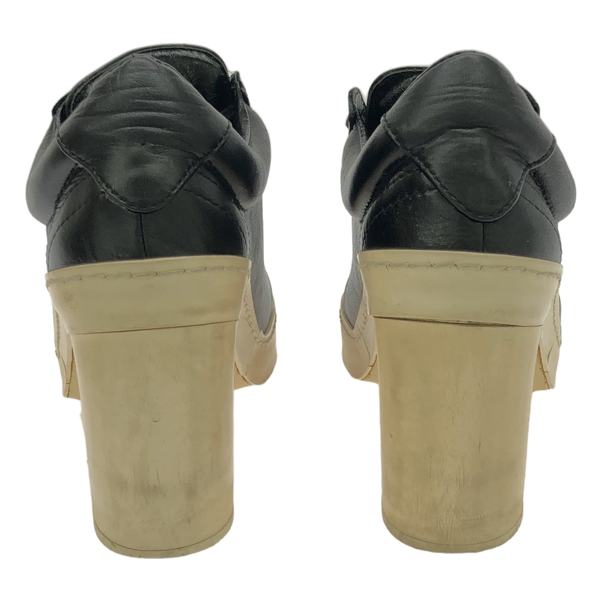 JUNYA WATANABE COMME des GARCONS / ジュンヤワタナベ | レザー レースアップ ショートブーツ ブーティ | S | ブラック | レディース