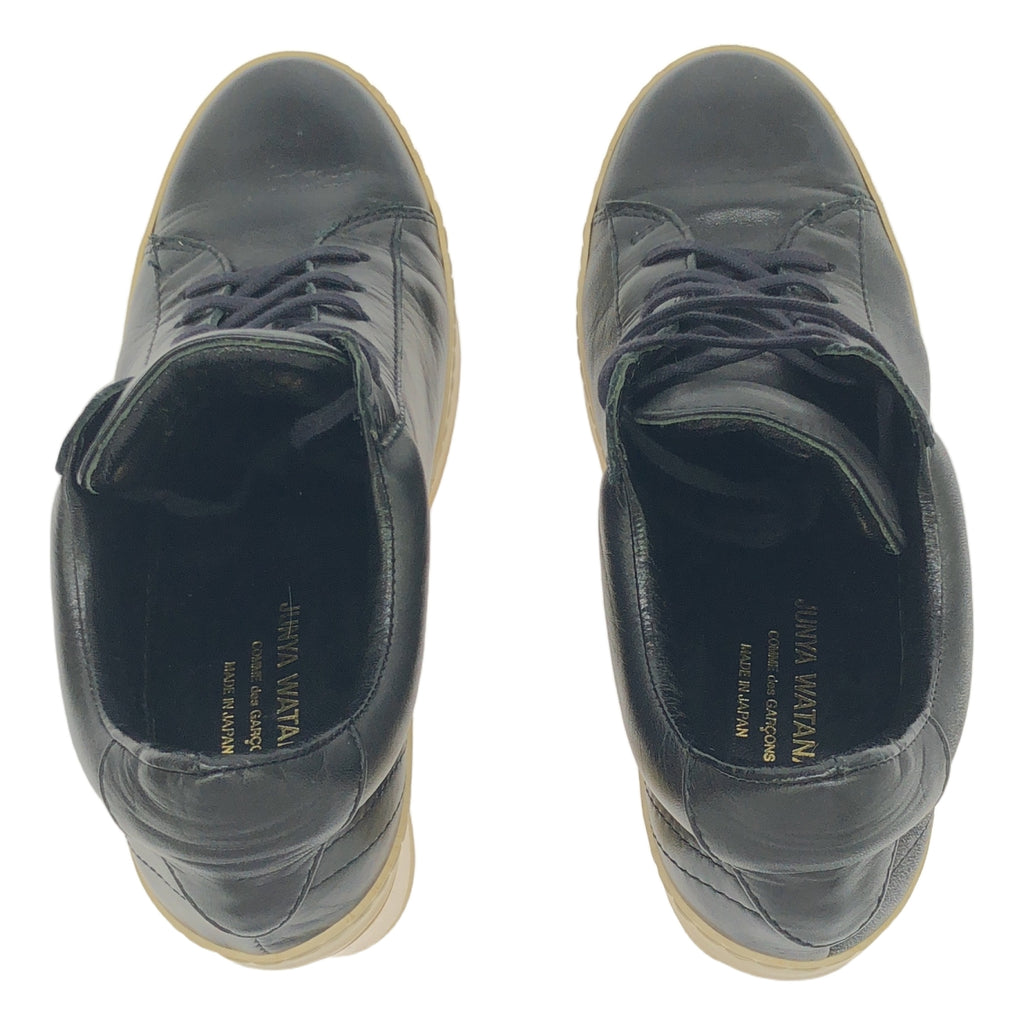 JUNYA WATANABE COMME des GARCONS / ジュンヤワタナベ | レザー レースアップ ショートブーツ ブーティ | S | ブラック | レディース