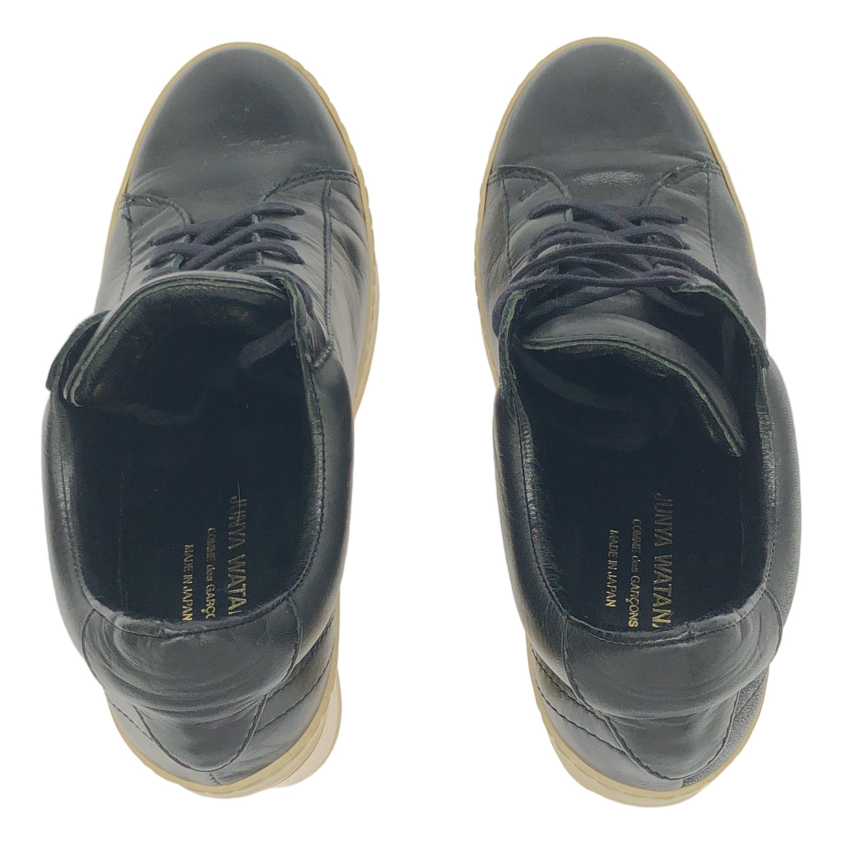 JUNYA WATANABE COMME des GARCONS / ジュンヤワタナベ | レザー レースアップ ショートブーツ ブーティ | S | ブラック | レディース