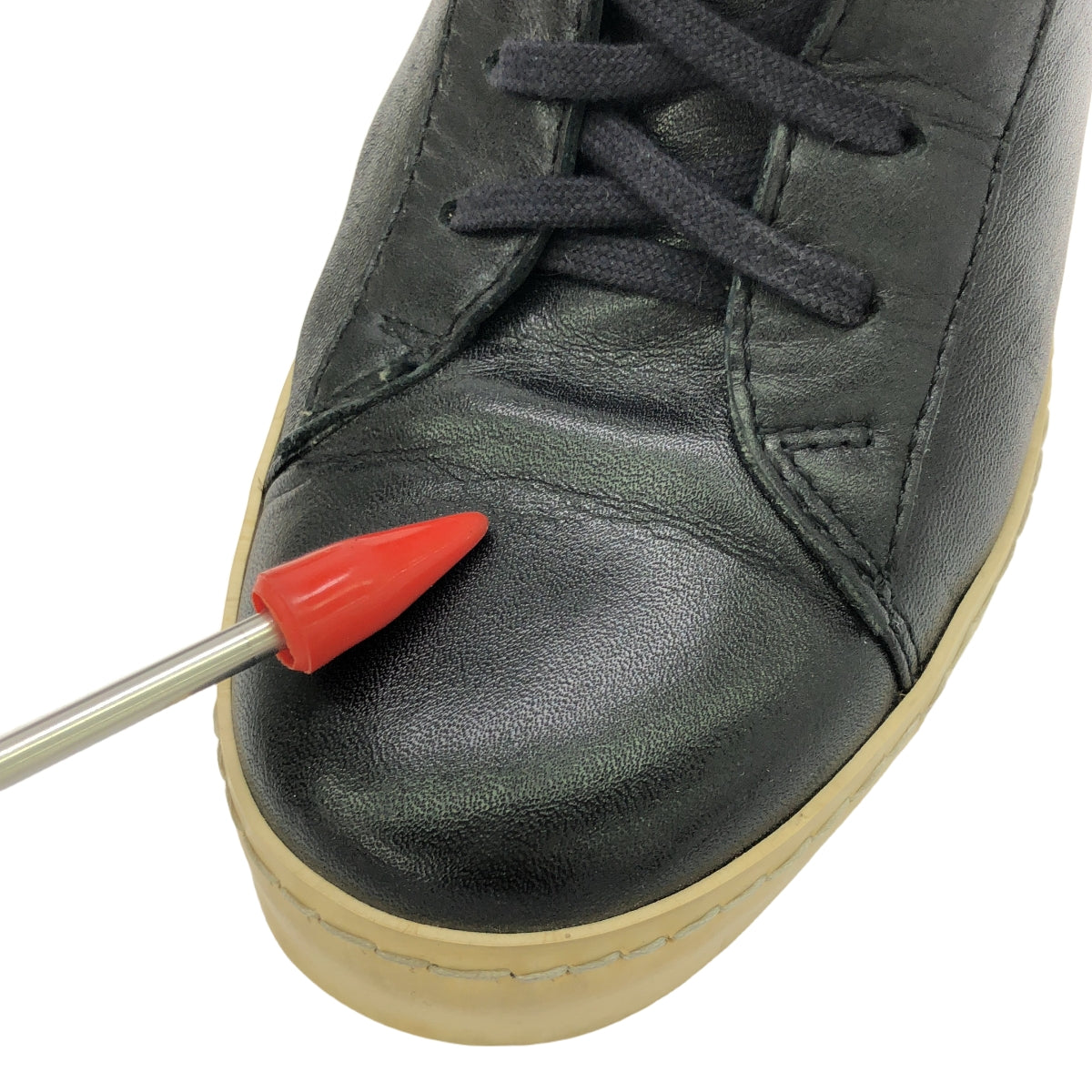 JUNYA WATANABE COMME des GARCONS / ジュンヤワタナベ | レザー レースアップ ショートブーツ ブーティ | S | ブラック | レディース