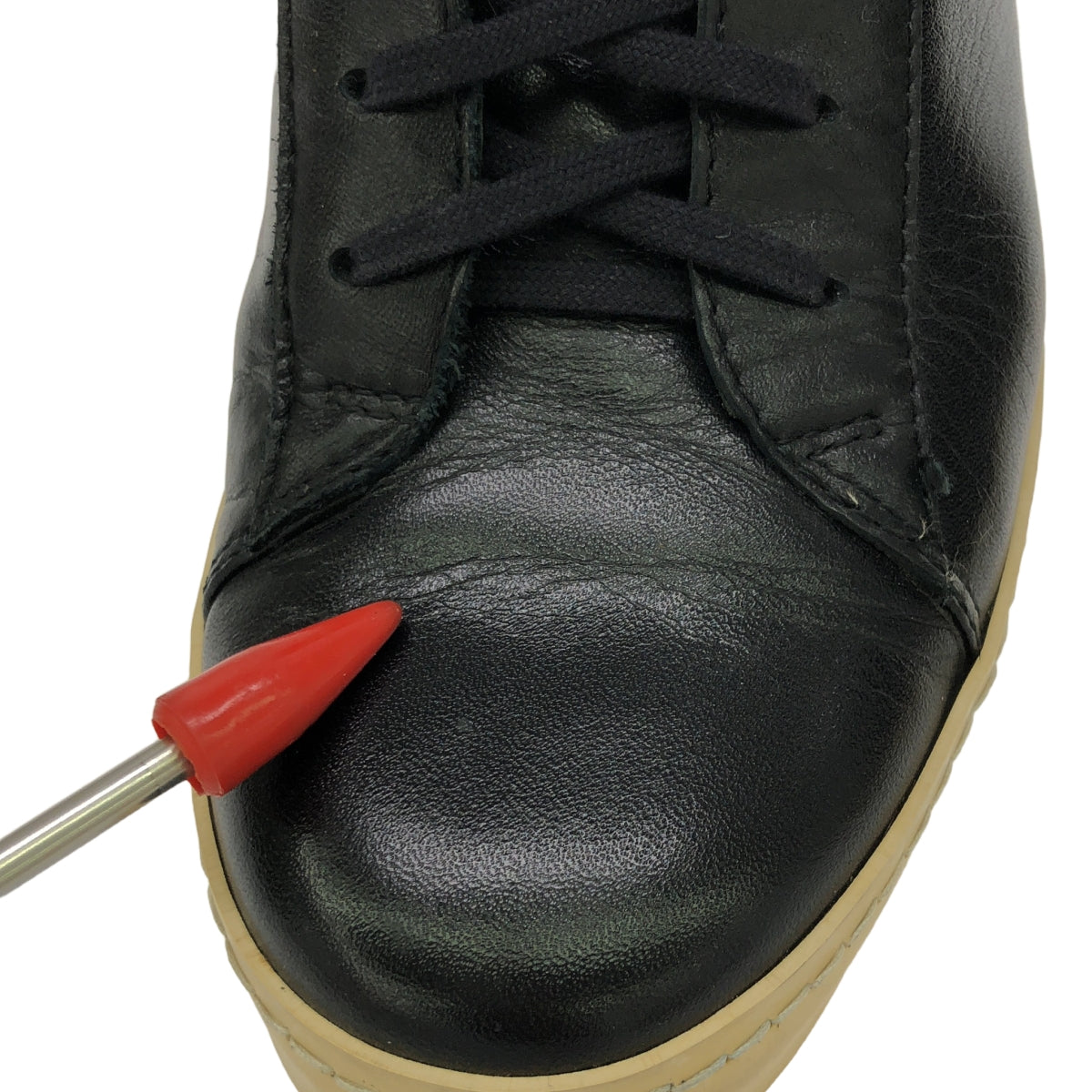 JUNYA WATANABE COMME des GARCONS / ジュンヤワタナベ | レザー レースアップ ショートブーツ ブーティ | S | ブラック | レディース