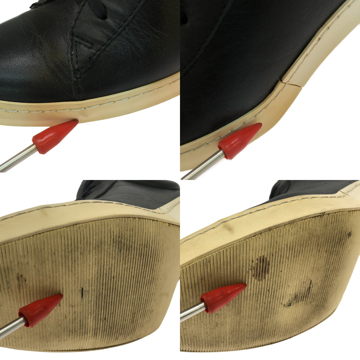 JUNYA WATANABE COMME des GARCONS / ジュンヤワタナベ | レザー レースアップ ショートブーツ ブーティ | S | ブラック | レディース