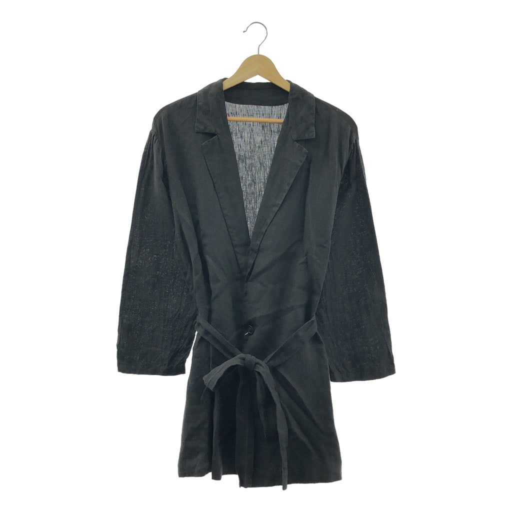 【新品】  GEOFFREY B.SMALL / ジェフリーBスモール | handmade 1 button crop length leisure kimono jacket スーパーライトリネン キモノジャケット | S/M | ダーク | メンズ
