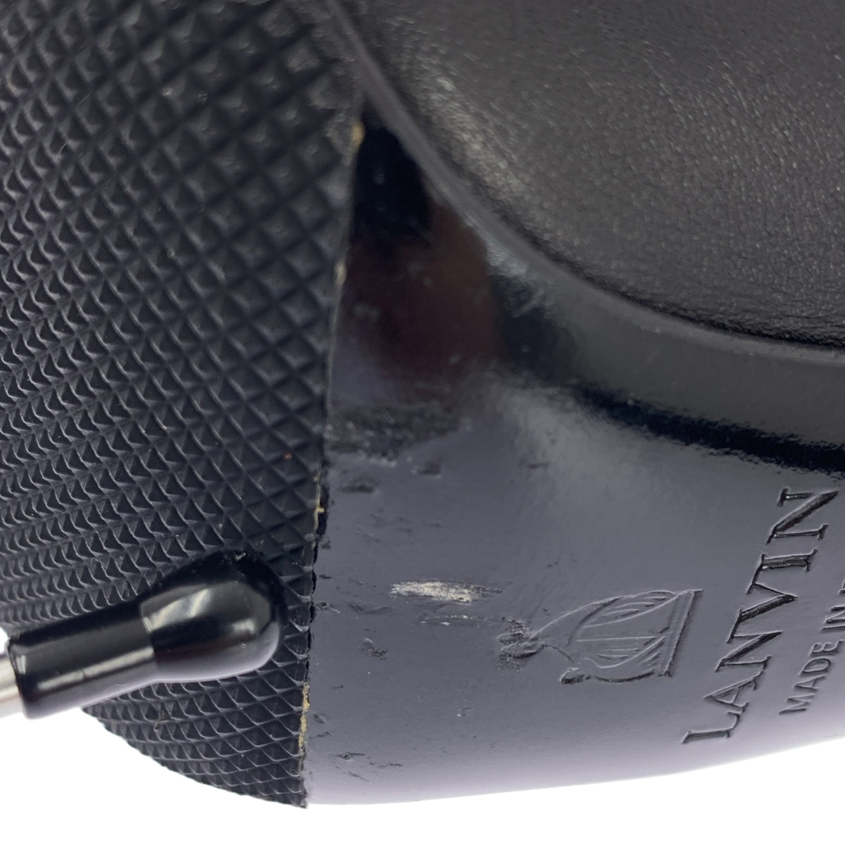 【美品】  LANVIN / ランバン | サイドジップ レザー ショートブーティ | 37 | ブラック / ゴールド | レディース