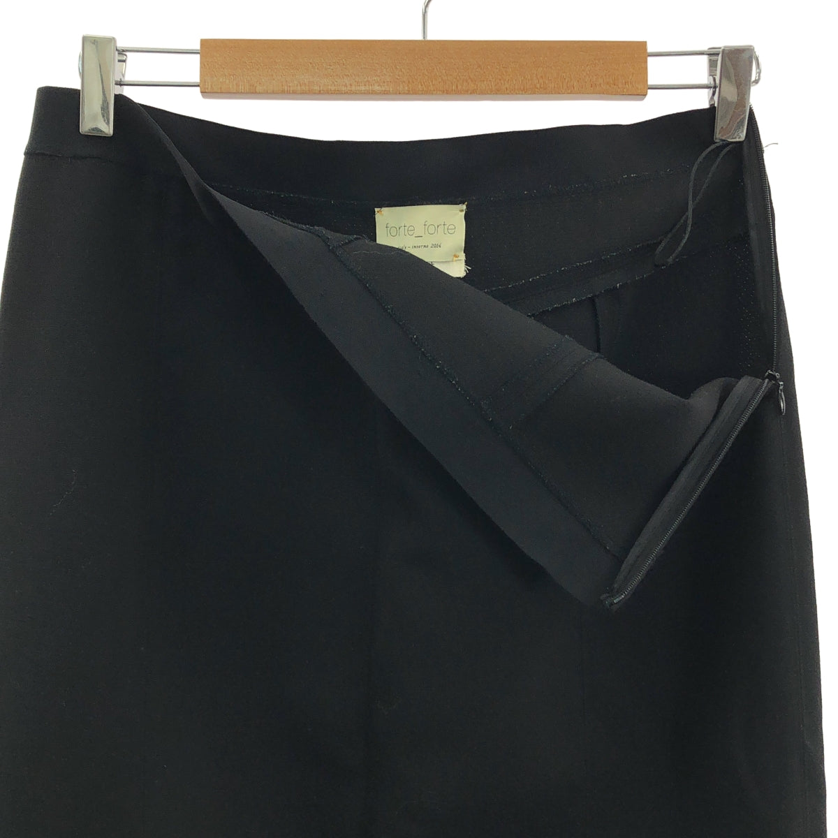 forte_forte / フォルテフォルテ | ウール スリット フレアスカート | 3 | ブラック | レディース
