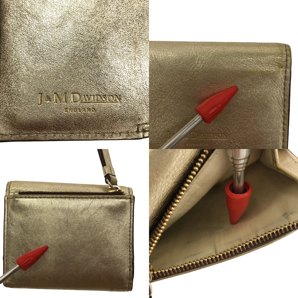 J&amp;M DAVIDSON | TWO FOLD WALLET Leather 3-fold compact mini wallet |