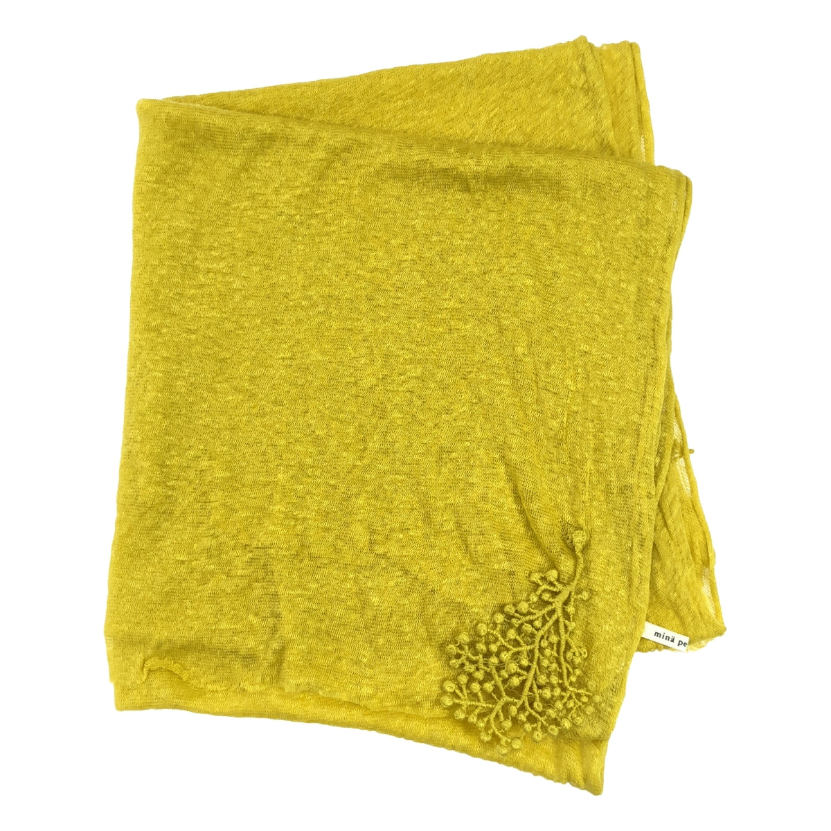 mina perhonen / 미나펠호넨 | 엠브로이드 장식 스톨 | 옐로우